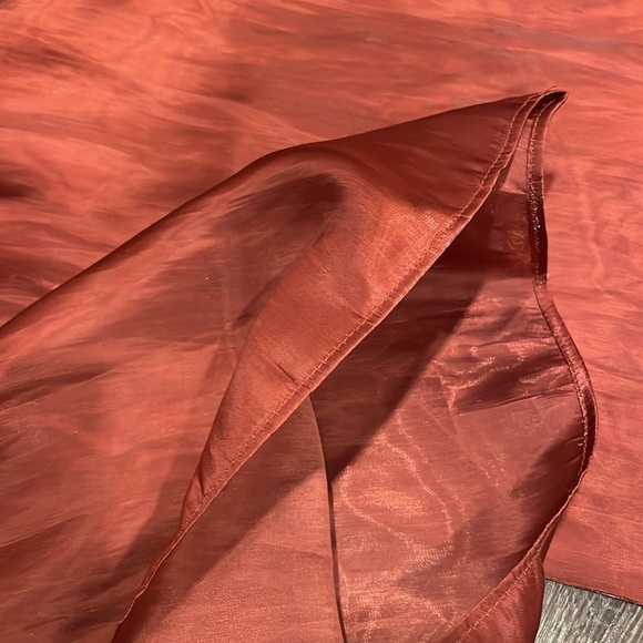 ❣️NWT Zara red shiny straight leg pants sheer lingerie vacation flowy small - Picture 13 of 14